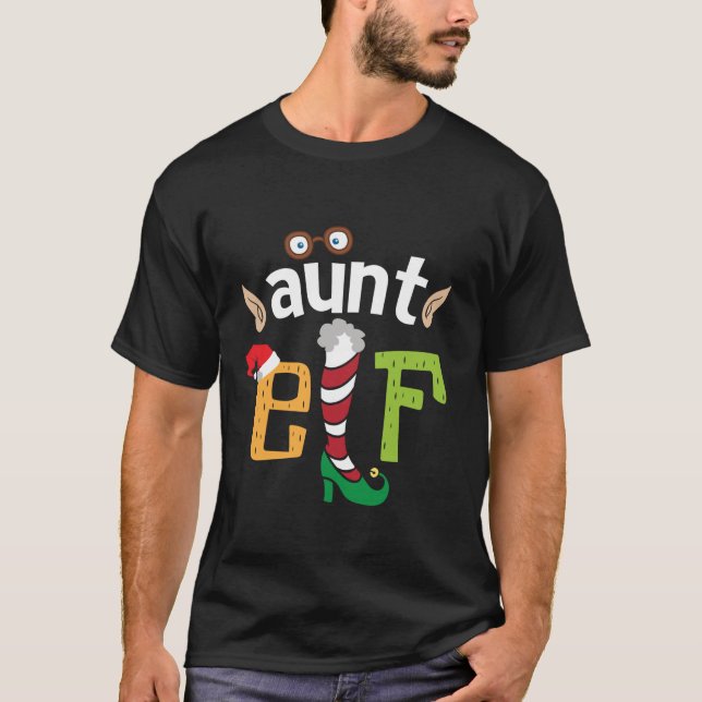 T-shirt Aunt Elf Christmas Elves Squad Auntie Matching Elf (Devant)