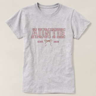 T-shirt Auntie Floral Varsity Letter Coquette Bow Custom