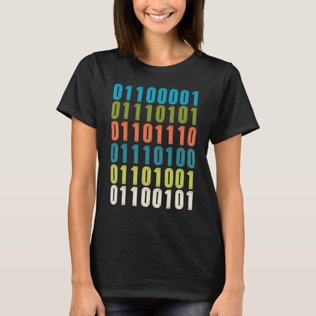 T-shirt Auntie In Binary Code  Aunt Coder Programmers Tech (Devant)