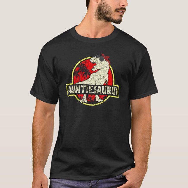 T-shirt Auntie Saurus Dinosaur Auntiesaurus Rex Family Mat (Devant)