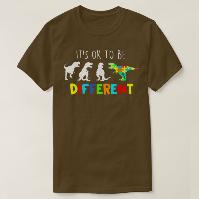 T-shirt Auntiesaurus T Re Dinosaur  It's Ok To Be Differen (Design devant)