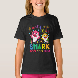 T-shirt Aunty Of The Baby Shark Birthday Aunty Shark
