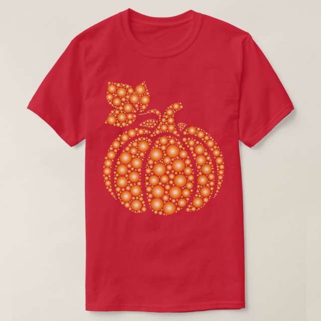 T-shirt Aureate Automne Polka Dot Citrouille International (Design devant)