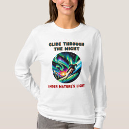 T-shirt Aurora Borealis Night Skiing Aventure