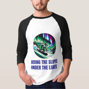T-shirt Aurora Borealis Snowboard Aventure Sous