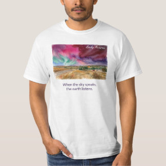 T-shirt Aurore boréale à l'aquarelle | Terres de prairie d