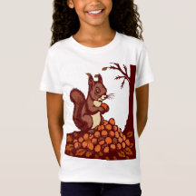 🐿️ T-Shirt aus feinem Jersey für Kinder Eichhörnc