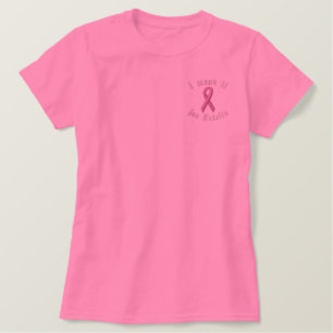 T - Shirt aus rosa Ribbon bestickt