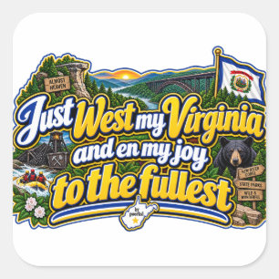 T-Shirt aus West Virginia Quadratischer Aufkleber