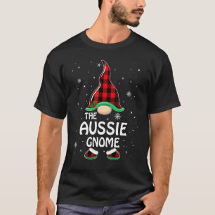 T-shirt Aussie Gnome Buffalo Plaid Matching Family Christa