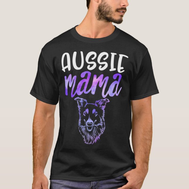 T-shirt Aussie Mama Australian Shepherd Herding Dog Mom Da (Devant)