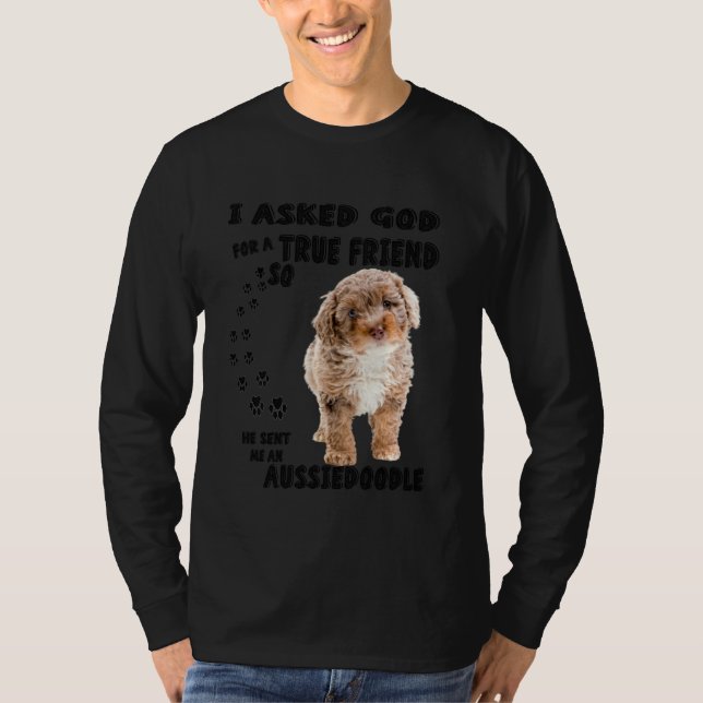 T-shirt Aussiedoodle Citation Maman Aussiepoo Papa mignon  (Devant)