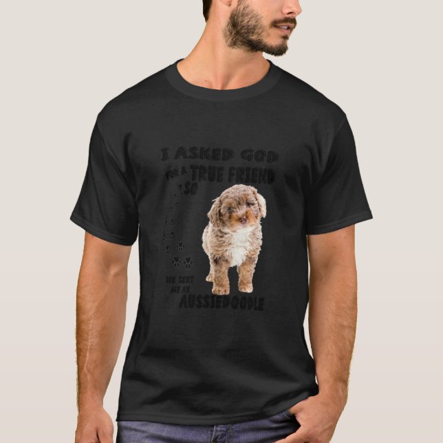 T-shirt Aussiedoodle Citation Maman Aussiepoo Papa mignon  (Devant)