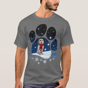 T-shirt Aussiedoodle hiver Chiens paw neige Noël