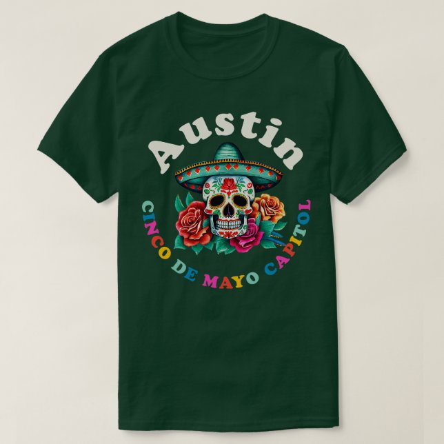 T-shirt Austin 2023 Crâne à sucre Texas (Design devant)