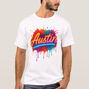 T-shirt Austin Neon Street Art & Poster Design