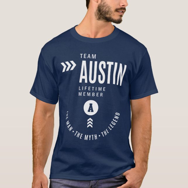 T-shirt Austin Nom personnalisé Anniversaire Cadeau (Devant)