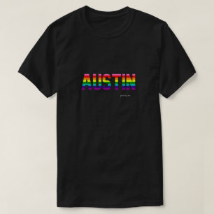 T-shirt Austin Pride T Shirt   drapeau arc-en-ciel
