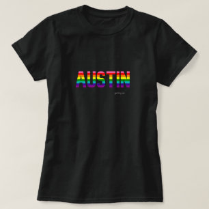 T-shirt Austin Pride T Shirt W. drapeau arc-en-ciel