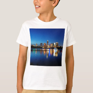 T-shirt Austin Texas Downtown Night Skyline Ladybird Lake