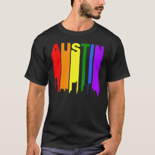 T-shirt Austin Texas Lgbtq Gay pride Rainbow Skyline