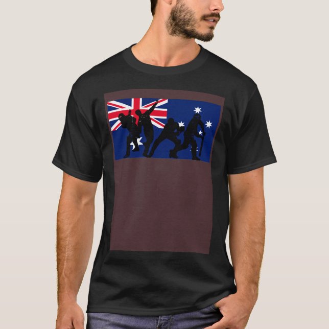 T-shirt Australia Cricket Players Australian Flag (Devant)