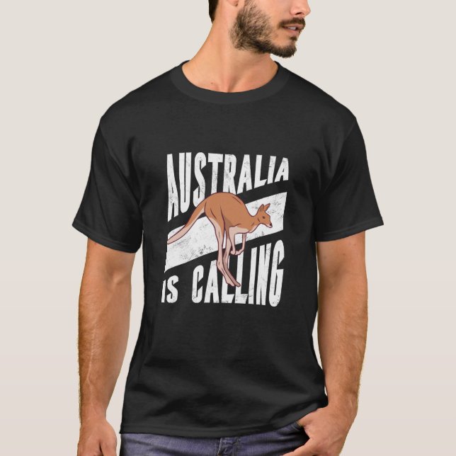 T-shirt Australia Day Kangaroo Australian Retro Happy Repu (Devant)