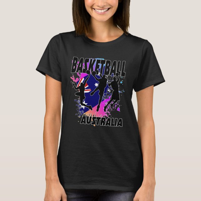 T-shirt Australia Flag  Love Playing Basketball (Devant)