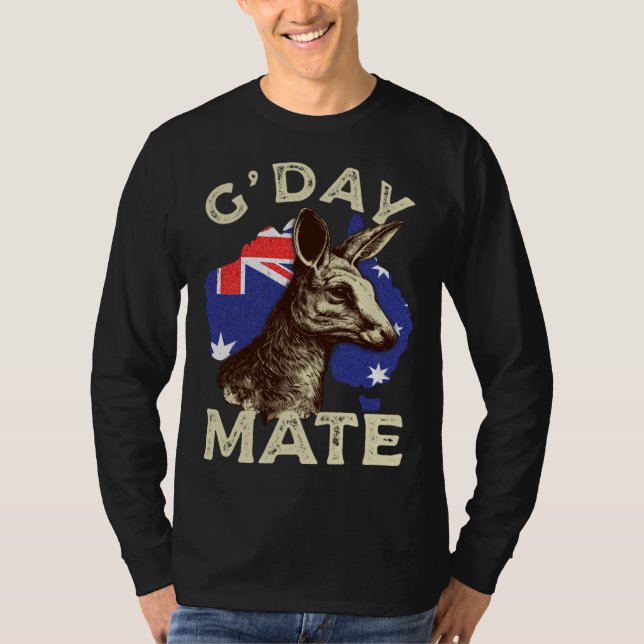 T-shirt Australia G day Mate Kangaroo Aussie Australian Fl (Devant)