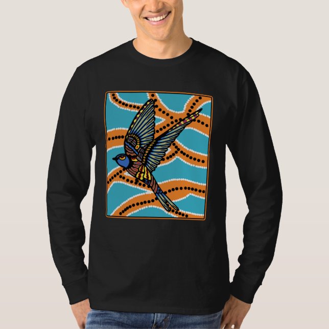 T-shirt Australian Aborginial Artwork  Bird of Paradise (Devant)