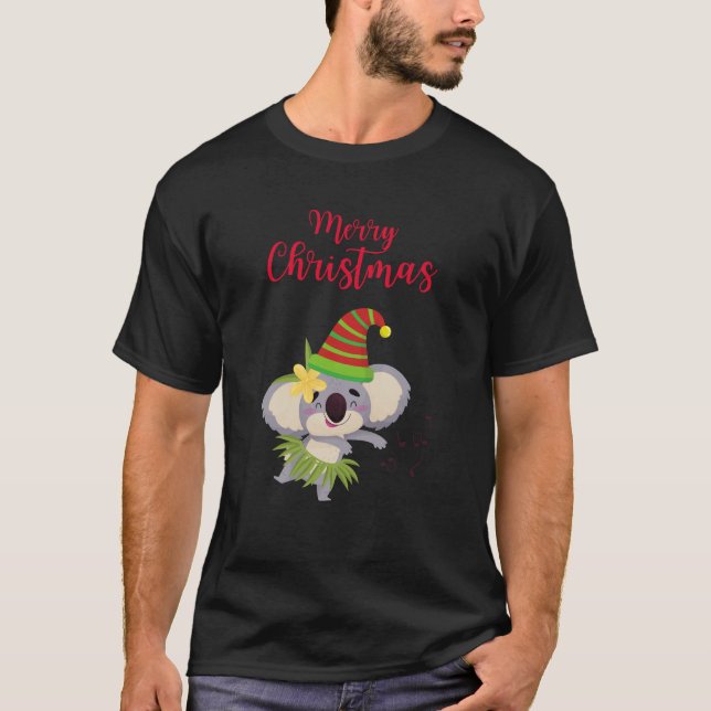 T-shirt Australian Christmas Cute Dancing Koala Design (Devant)
