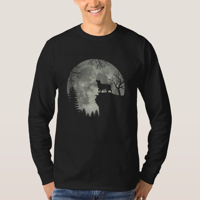 T-shirt Australian Shepherd And Moon Halloween (Devant)