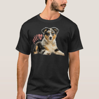 T-shirt Australian Shepherd Aussie Maman Papa Aime Chien A