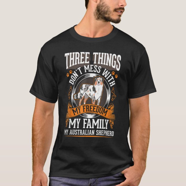 T-shirt Australian Shepherd Family Aussie Australian Sheph (Devant)