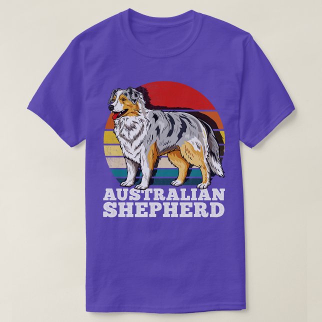 T-shirt Australian Shepherd Retro (Design devant)