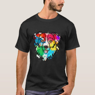 T-shirt Australian Shepherd'eau couleur Aussie Dog Paint T