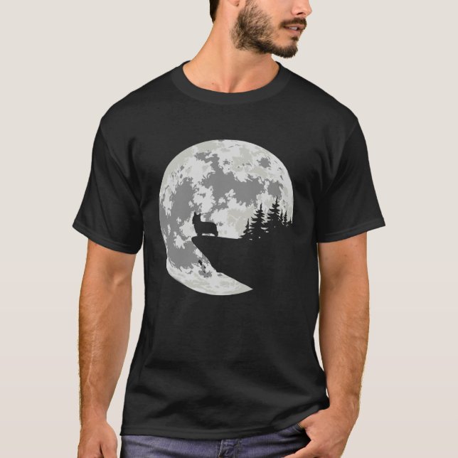 T-shirt Australian Silky Terrier Apparel And Moon  Hallowe (Devant)