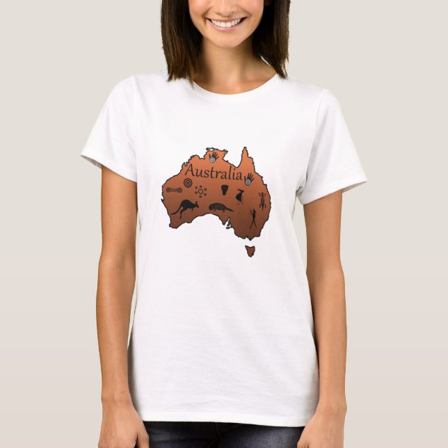 T-shirt Australie carte continent australien (Devant)