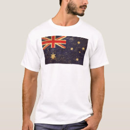 T-shirt Australie Drapeau Design Vintage Hommes Blanc