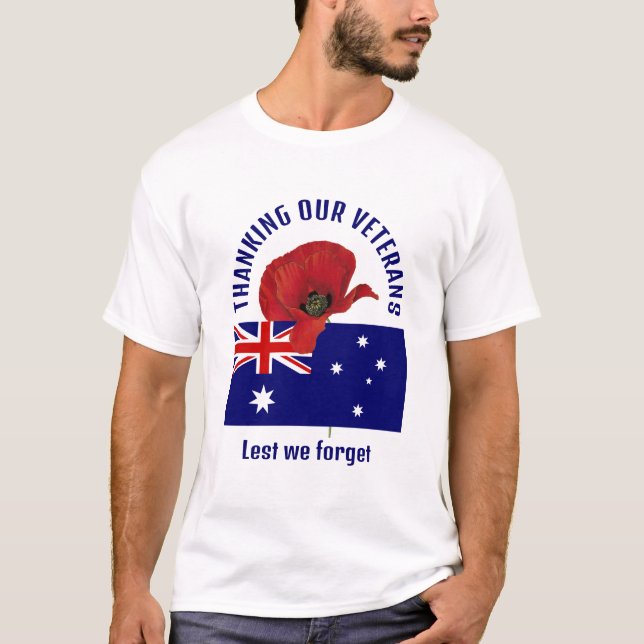 T-shirt Australie Drapeau MERCI VÉTÉRANS (Devant)