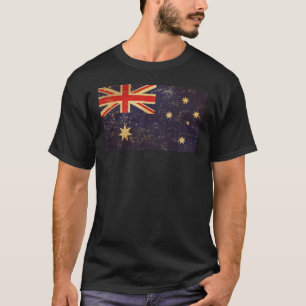 T-shirt Australie Drapeau Vintage Design noir homme
