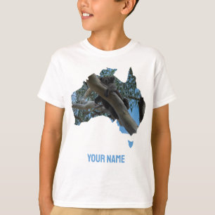 T-shirt Australie Forme pays Cute Koala dans un arbre