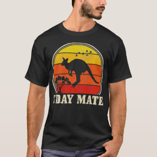 T-shirt Australie G-day Mate Kangaroo Vintage Sunset Entré