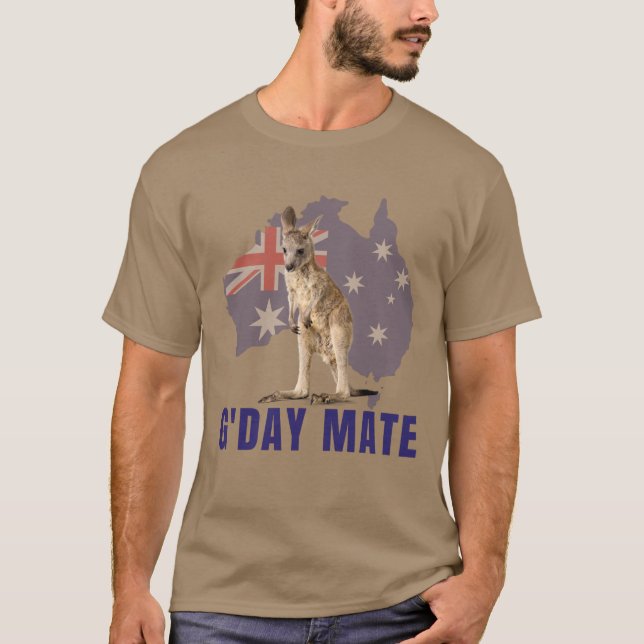 T-shirt Australie Gday Mate Funny Kangaroo Australien  (Devant)