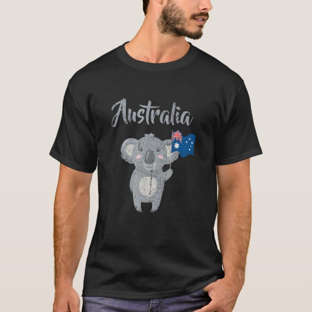 T-shirt Australie Koala Drapeau Straya Outback Sydney Melb (Devant)