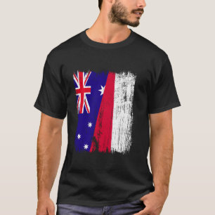 T-shirt Australie Pologne Demi Drapeau Ancêtres Australien