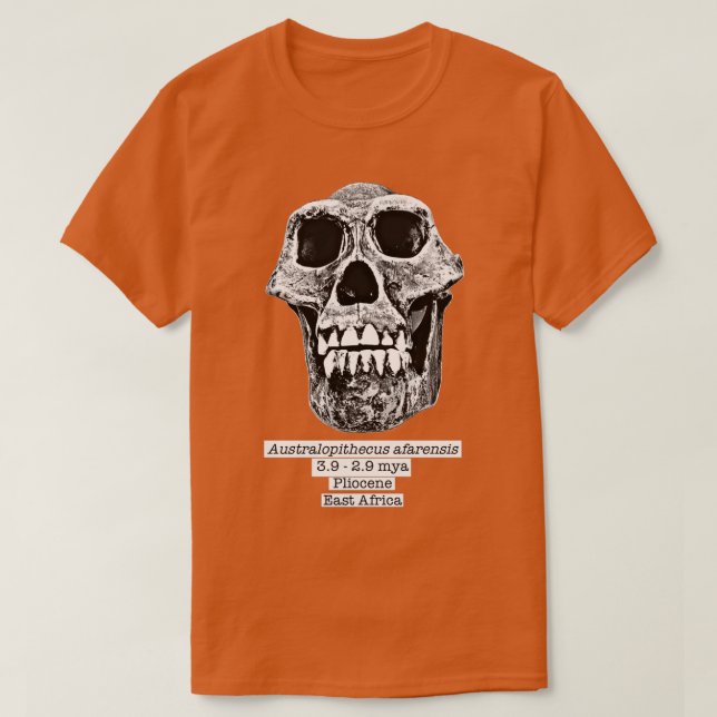 T-shirt Australopithecus afarensis black bg  (Design devant)