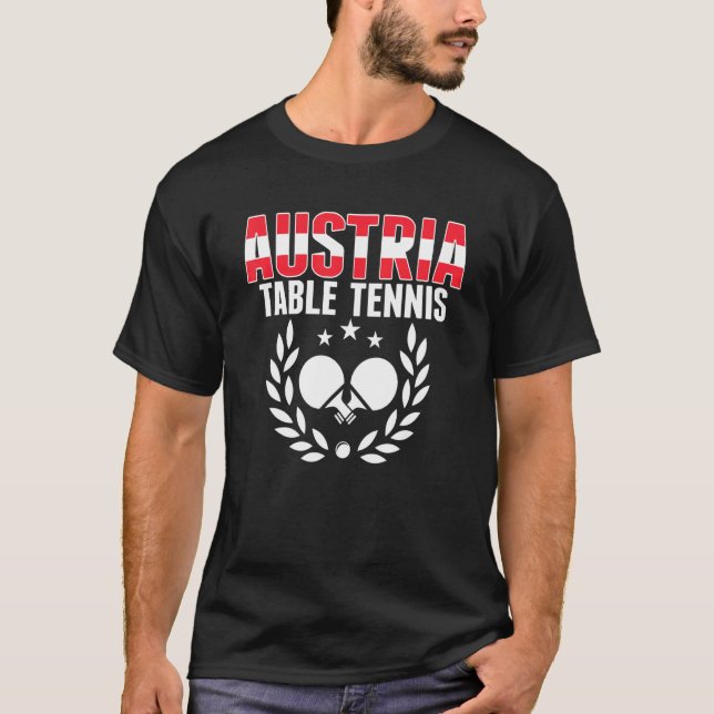 T-shirt Austria Table Tennis   Austrian Ping Pong Supporte (Devant)
