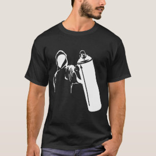 T-shirt Auteur de graffiti avec le pochoir de boîte de jet