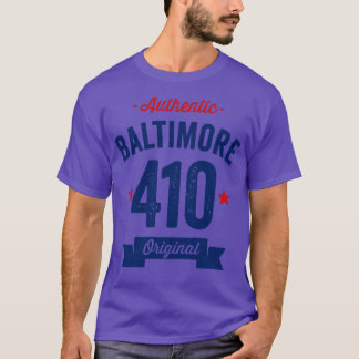 T-shirt Authentic Baltimore 410 Code régional